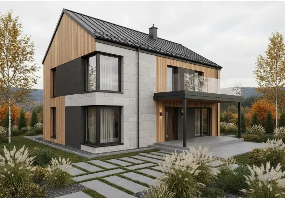 Проект Двухэтажный дом 8 на 8, 61 м2