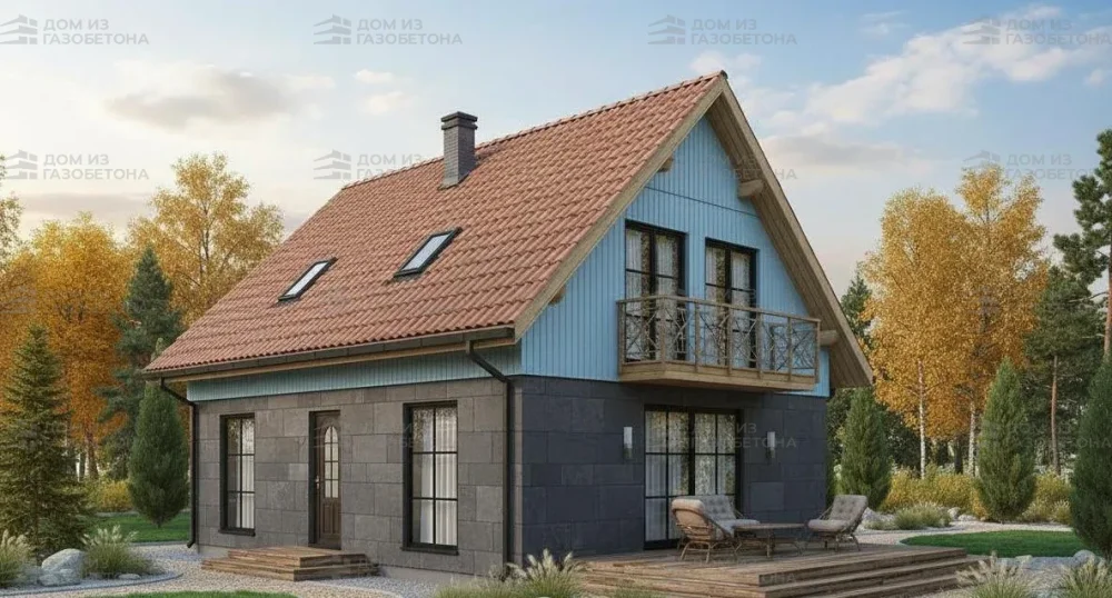 Проект Двухэтажный дом 6 на 9, 78 м2