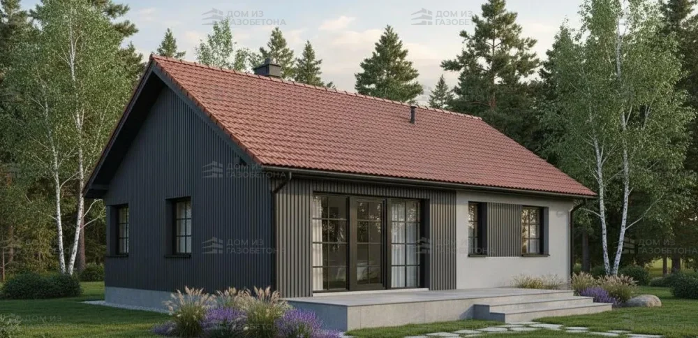 Проект Одноэтажный дом 11 на 11, 79 м2