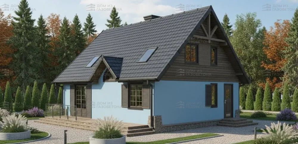 Проект Двухэтажный дом 9 на 8, 99 м2