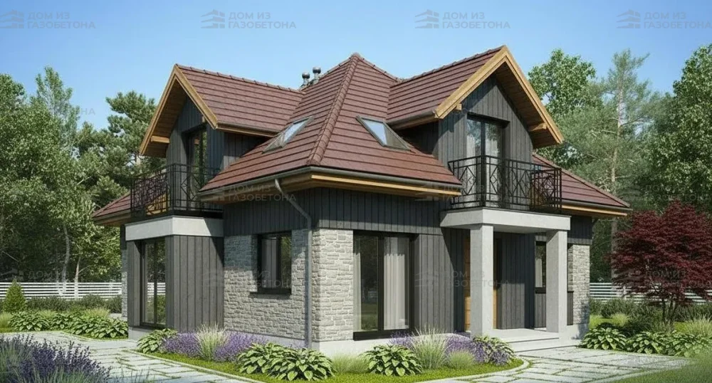 Проект Двухэтажный дом 17 на 13, 213 м2