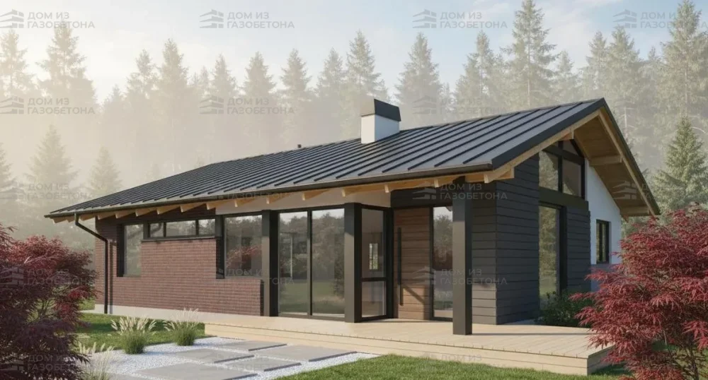 Проект Одноэтажный дом 13 на 12, 99 м2