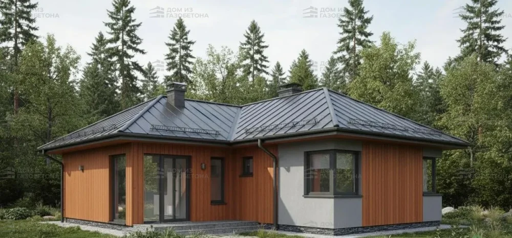 Проект Одноэтажный дом 10 на 8, 57 м2