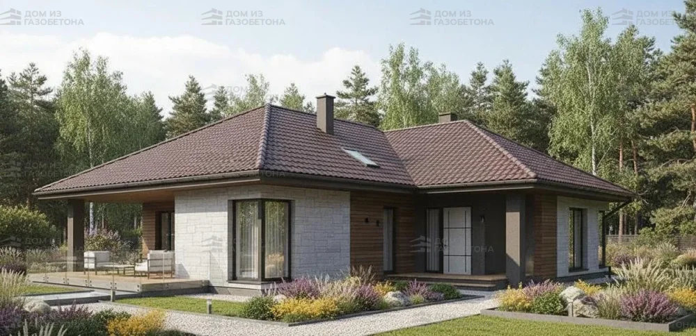 Проект Одноэтажный дом 16 на 14, 154 м2